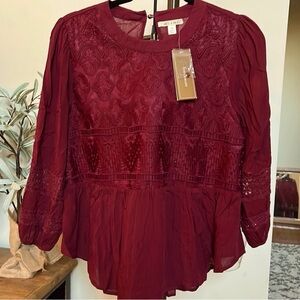 Francesca’s Miami Burgundy Blouse - Gorgeous!
